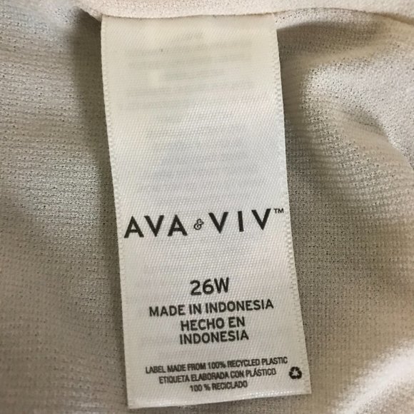 Ava & Viv One Piece Swimsuit Size 26W Black Striped - Picture 3 of 4